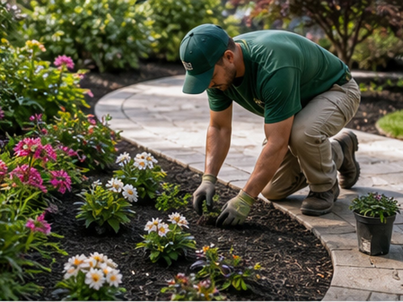 Trimmed residential shrubs